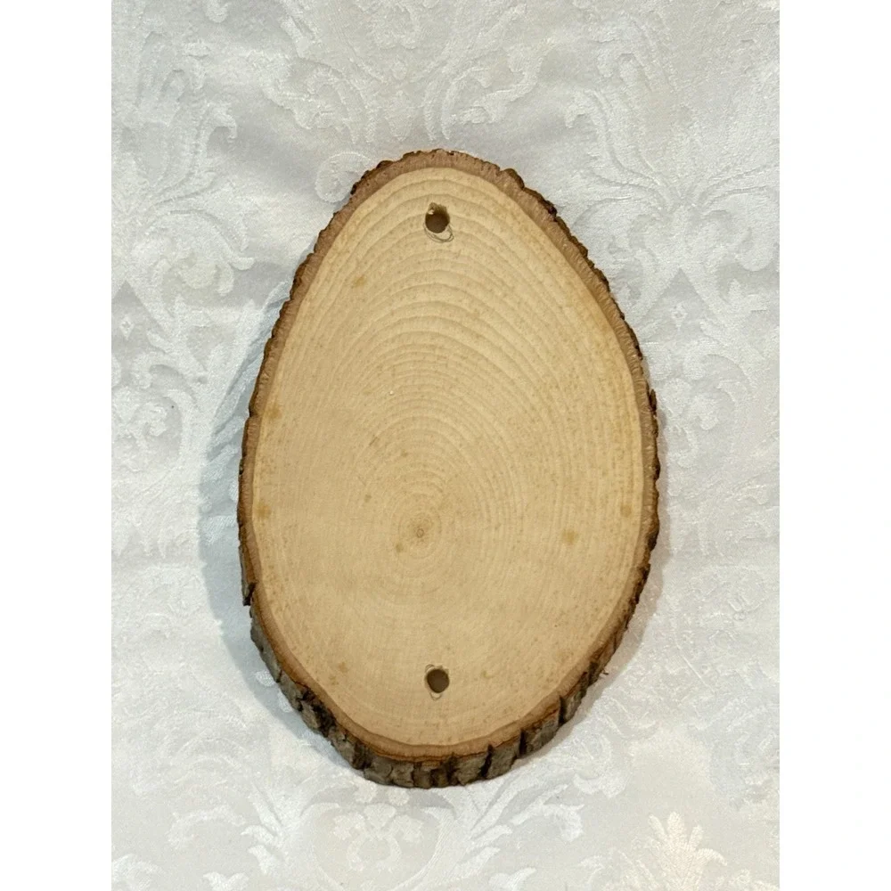 Basswood Country Round wood plank unfinished sealed two pre-drilled holes 8x5.5
